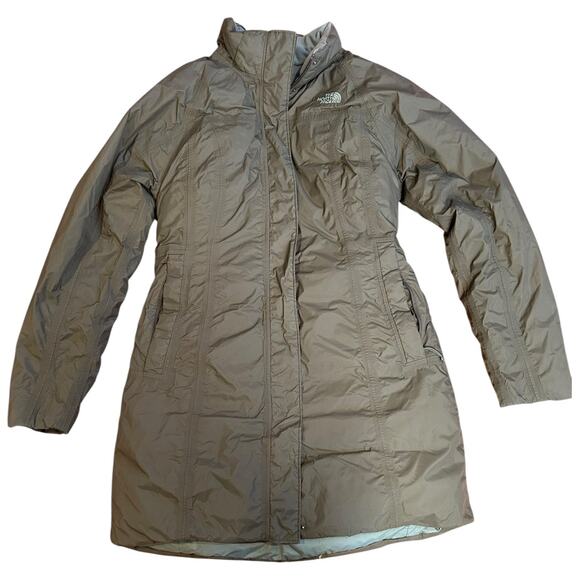 THE NORTH FACE Khaki Green Hyvent Long Sleeve Mid-Length Puffer Jacket MEDIUM - Picture 1 of 9